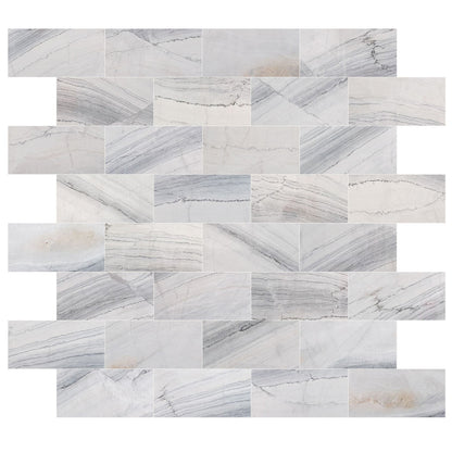 Bianco Massa Exotic Marble Polished Floor and Wall Tile - Large Format - Livfloors Collection