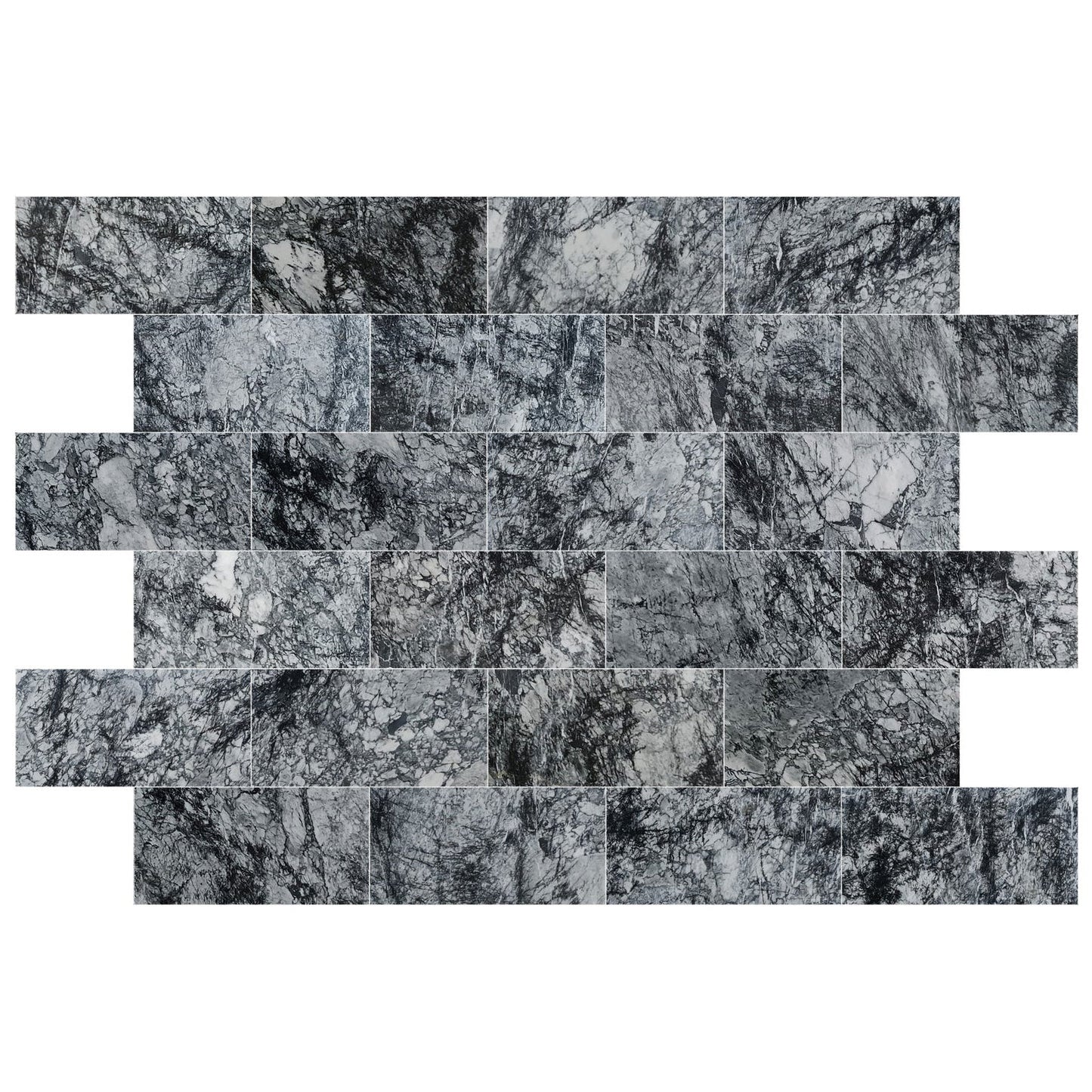 Black Cloud Exotic Marble Polished Floor and Wall Tile - Large Format - Livfloors Collection