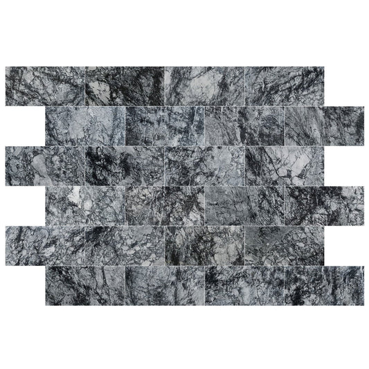 Black Cloud Exotic Marble Polished Floor and Wall Tile - Large Format - Livfloors Collection