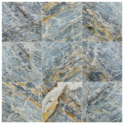 Blue Lagoon Dolomite Exotic Marble Polished Floor and Wall Tile - Large Format - Livfloors Collection