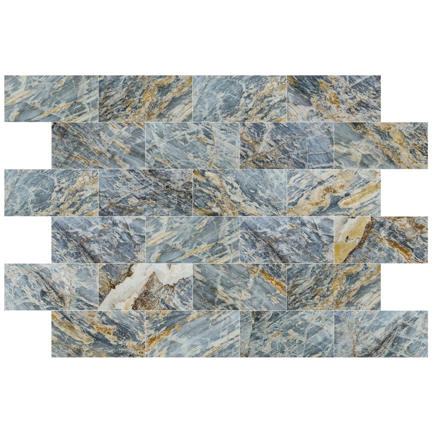 Blue Lagoon Dolomite Exotic Marble Polished Floor and Wall Tile - Large Format - Livfloors Collection