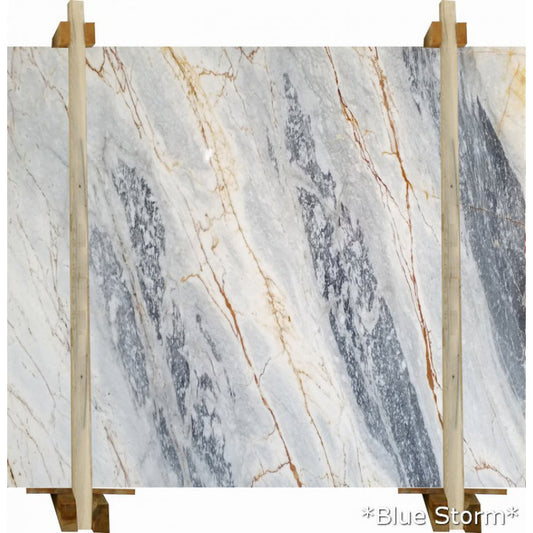 Blue Storm Bookmatching Marble Slabs Polished - Livfloors Collection