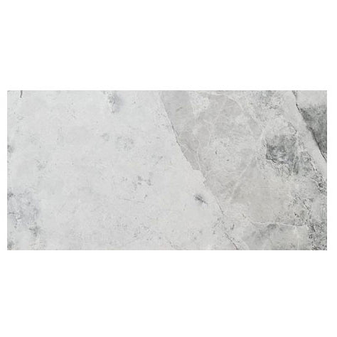 Gray marble tile with a natural pattern on a white background
