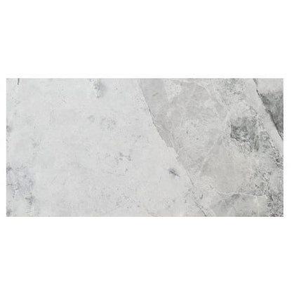 Gray marble tile with a natural pattern on a white background
