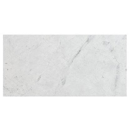 Rectangular tile with a light gray marble pattern on a white background