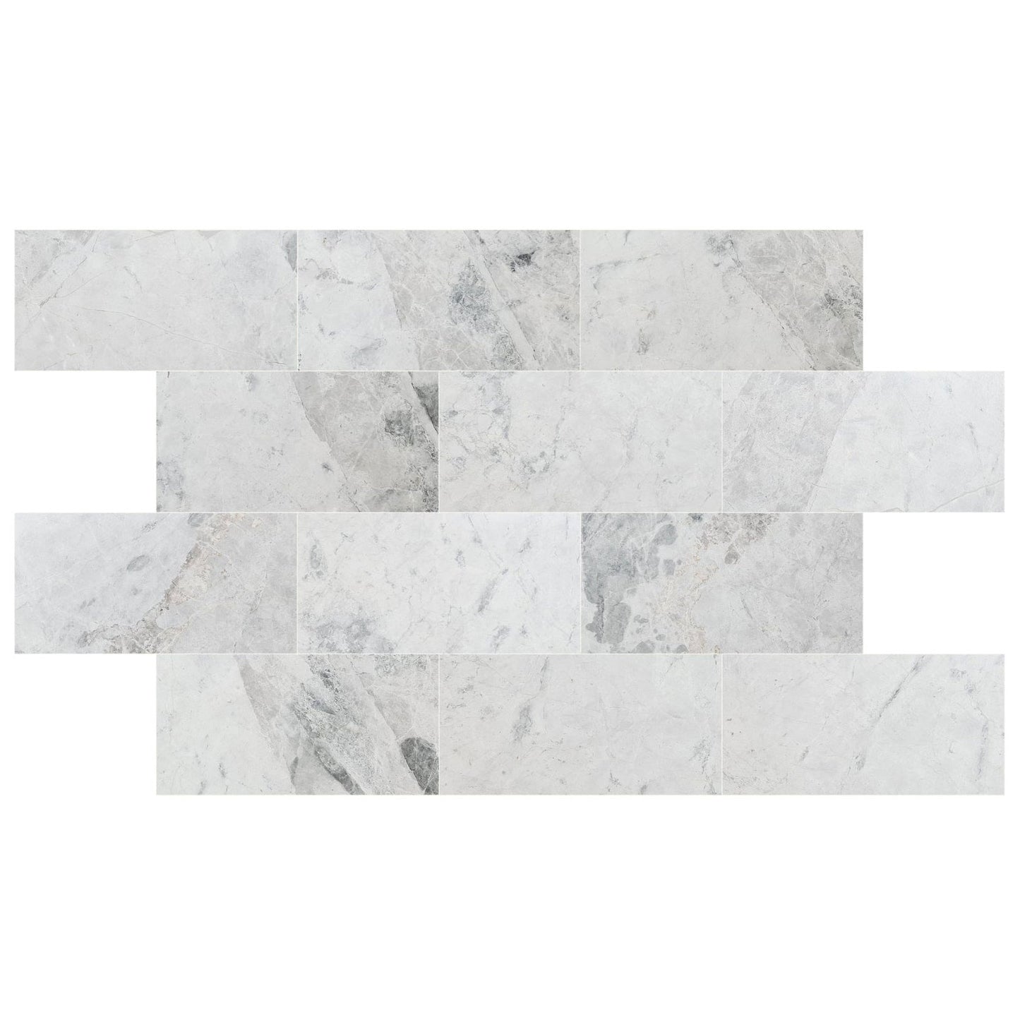 Marble-patterned tiles on a white background