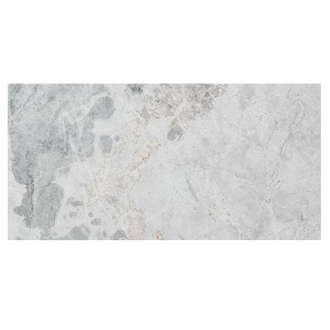 Gray marble tile with a subtle pattern on a white background
