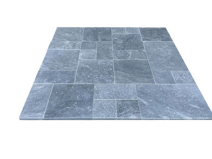 Bluestone Versailles Pattern Marble Pavers 1 1/4" Thick Sandblasted, Brushed - Livfloors Collection
