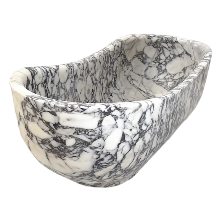 Calacatta Viola Bathtub Hand-carved from Solid Marble Block (W)34