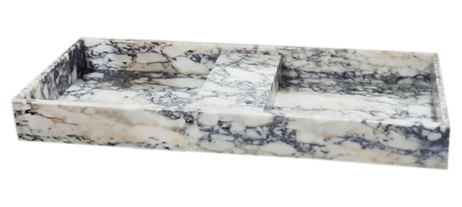 Calacatta Viola Marble Double Bathroom Sink Polished (W)19" (L)53" (H)6"