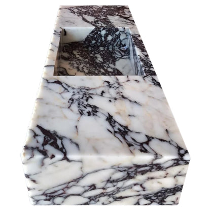 Calcatta Viola Marble Wall-mount Bathroom Vanity Sink Fluted Front (W)20" (L)56"
