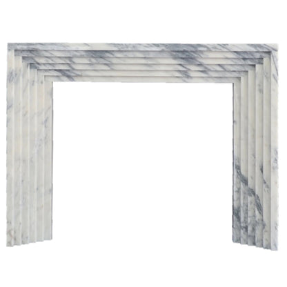 Calacatta Viola Marble Art Deco Fireplace Mantel Polished (L)60" (H)47" (D)8"