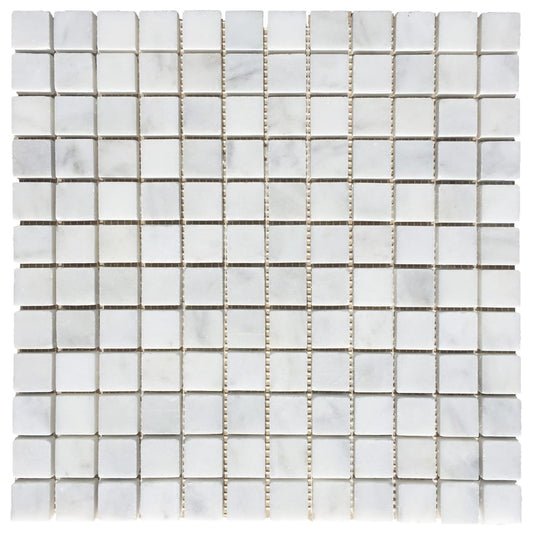 Carrara White Marble Polished Mosaic Floor and Wall Tile - Livfloors Collection