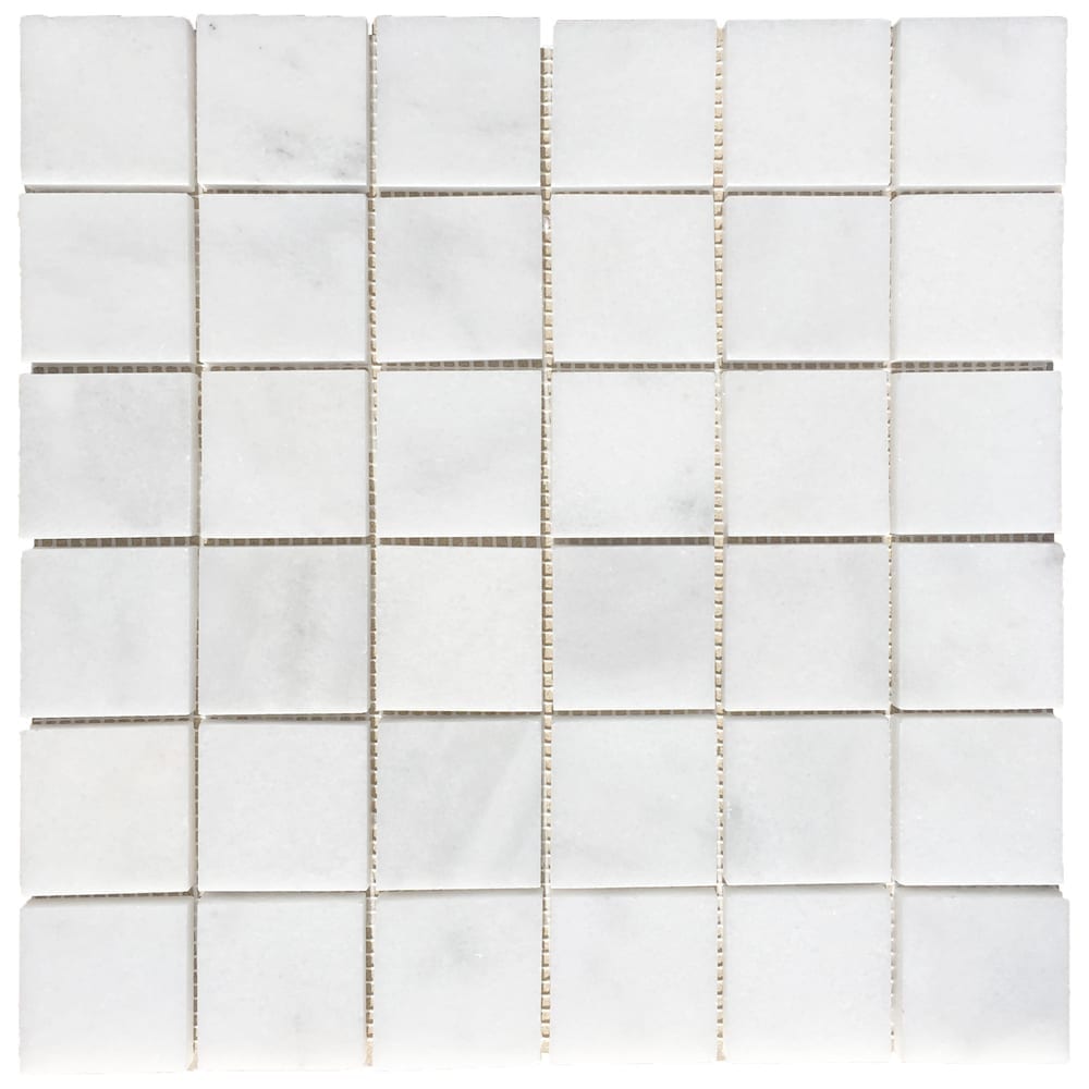 Carrara White Marble Polished Mosaic Floor and Wall Tile - Livfloors Collection