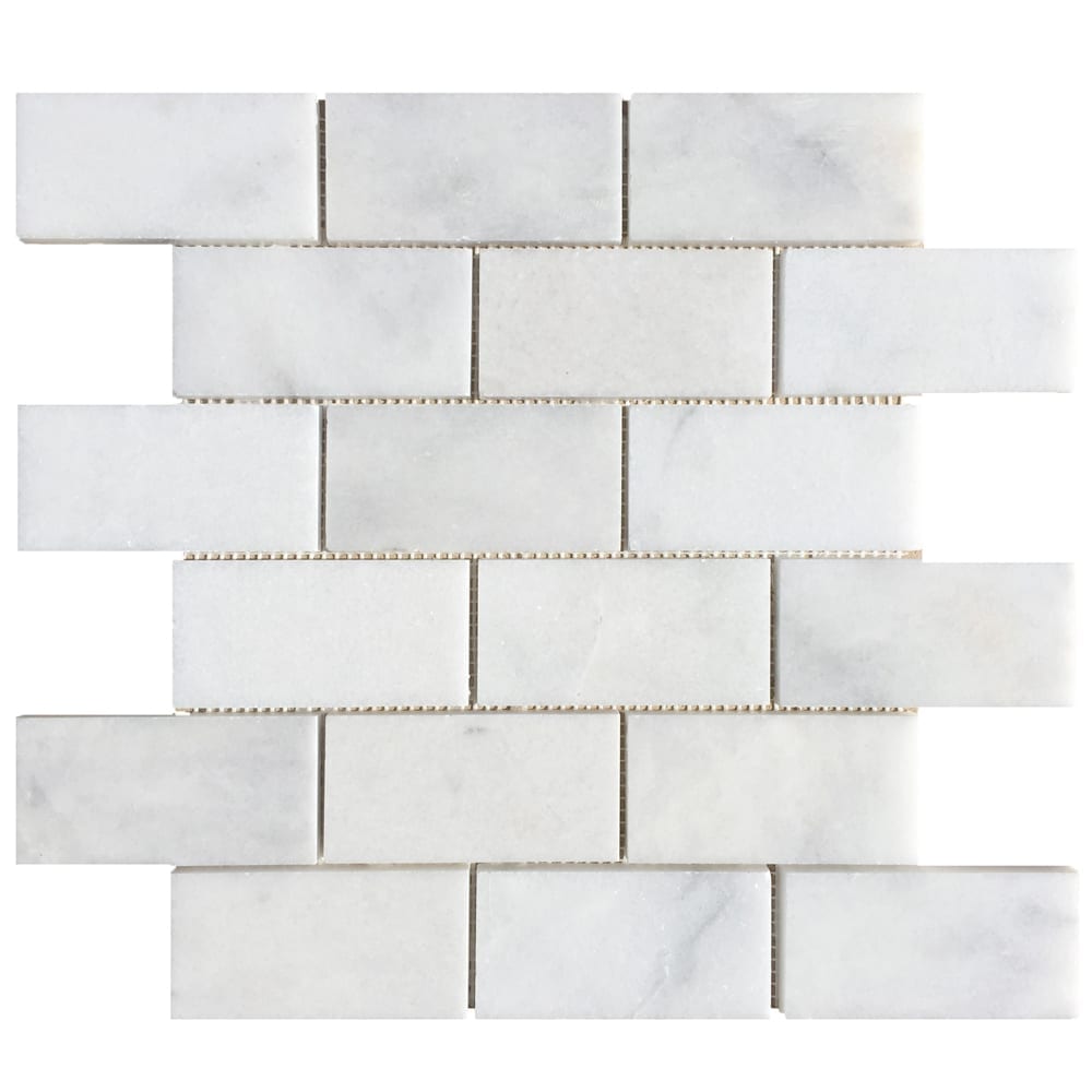 Carrara White Marble Polished Mosaic Floor and Wall Tile - Livfloors Collection