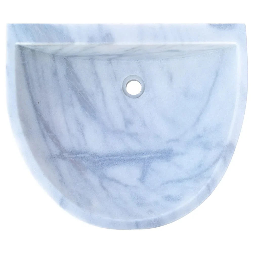 Natural Stone Carrara White Marble Wall-Mount Bathroom Marble Sink
