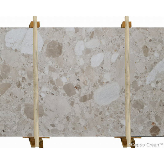 Ceppo Cream Conglomerate Bookmatching Marble Slabs Polished - Livfloors Collection