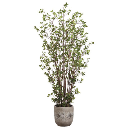 Artificial 5' Faux Mini Leaf in Cement Planter- Out of stock till Jan 26