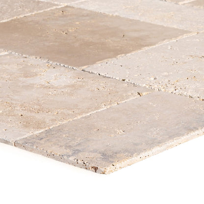 Classic Beige Travertine Tiles Antique Pattern Brushed and Chiseled - Livfloors Collection