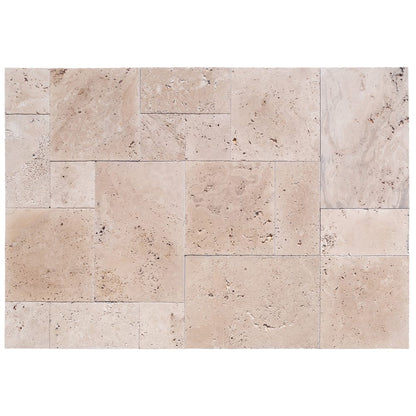 Classic Beige Light Travertine Tiles Antique Pattern Tumbled - Livfloors Collection