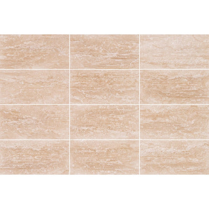 Classic Light Vein-cut Travertine Floor and Wall Tile 12"x24" - Livfloors Collection
