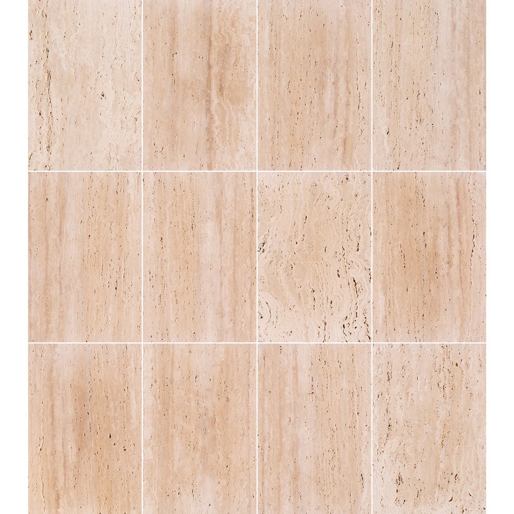 Classic Light Vein-cut Travertine Floor and Wall Tile 12"x24" - Livfloors Collection