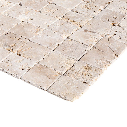 Rustic Beige Travertine Tumbled Floor and Wall Tile - Livfloors Collection