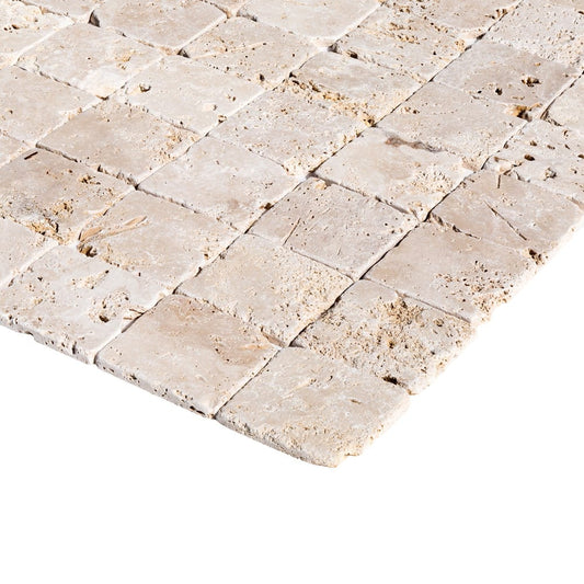 Rustic Beige Travertine Tumbled Floor and Wall Tile - Livfloors Collection