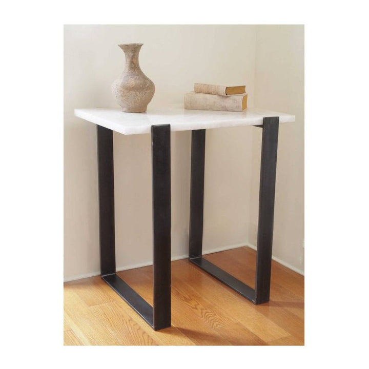 Contemporary Iron Console/Side Table By Tara Shaw shown up against a white wall