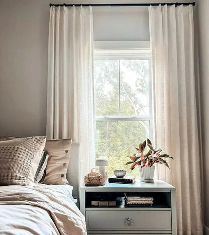 Liz Linen Pinch Please Ready Made Curtain with Blackout Thermal Lining