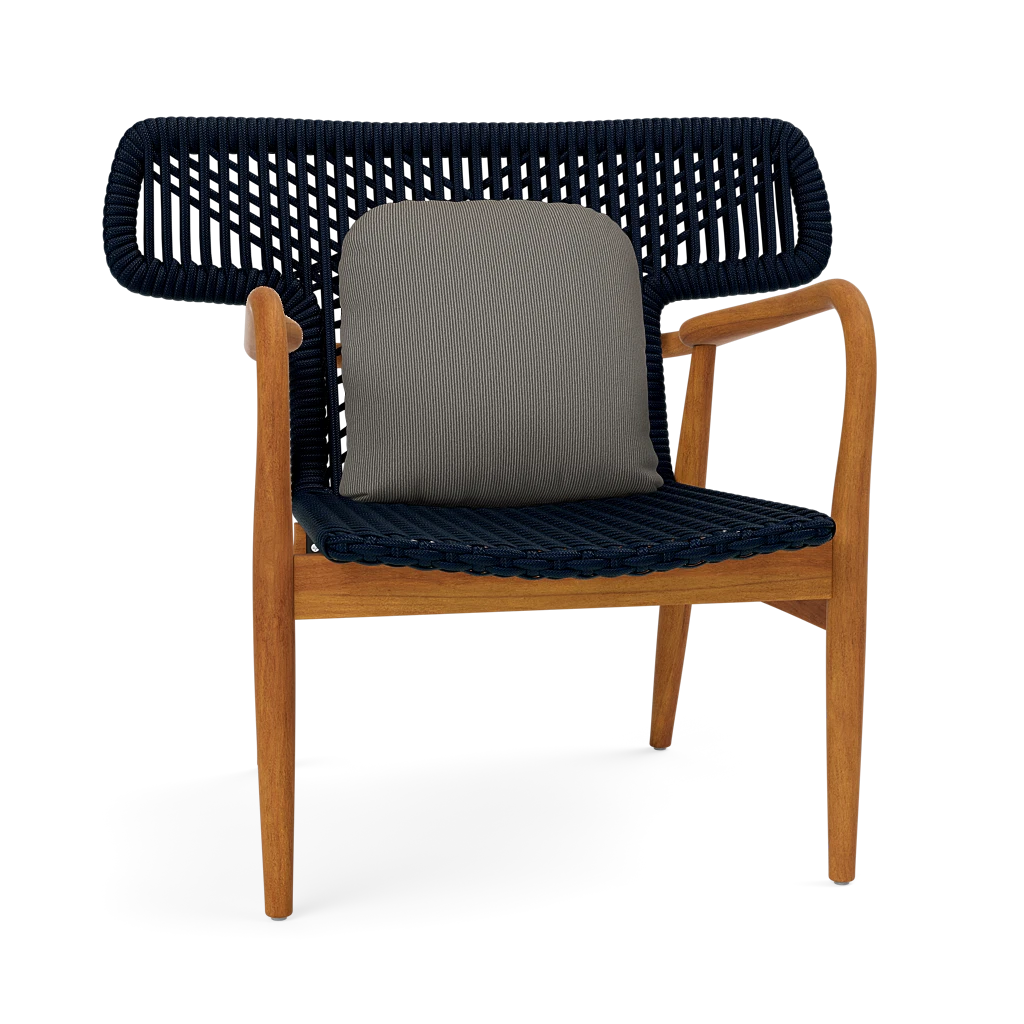 Garrison Outdoor Wing Chair - Yukon Gray Dove Stripe Outdoor Performance Velvet