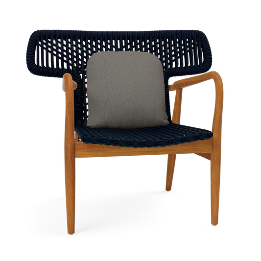 Garrison Outdoor Wing Chair - Yukon Gray Dove Stripe Outdoor Performance Velvet