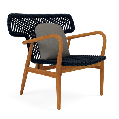 Garrison Outdoor Wing Chair - Yukon Gray Dove Stripe Outdoor Performance Velvet