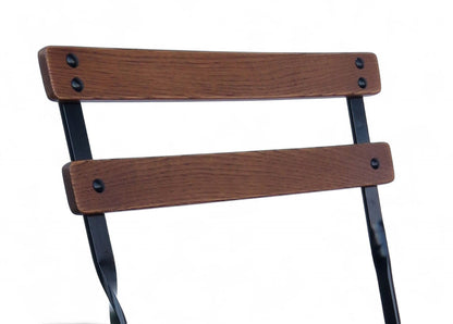 DemarForge Folding Chair 5508 - Stackable - European Chestnut Wood Clear Coated Slats (Set of 2)