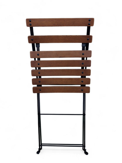 DemarForge Folding Chair 5508 - Stackable - European Chestnut Wood Clear Coated Slats (Set of 2)