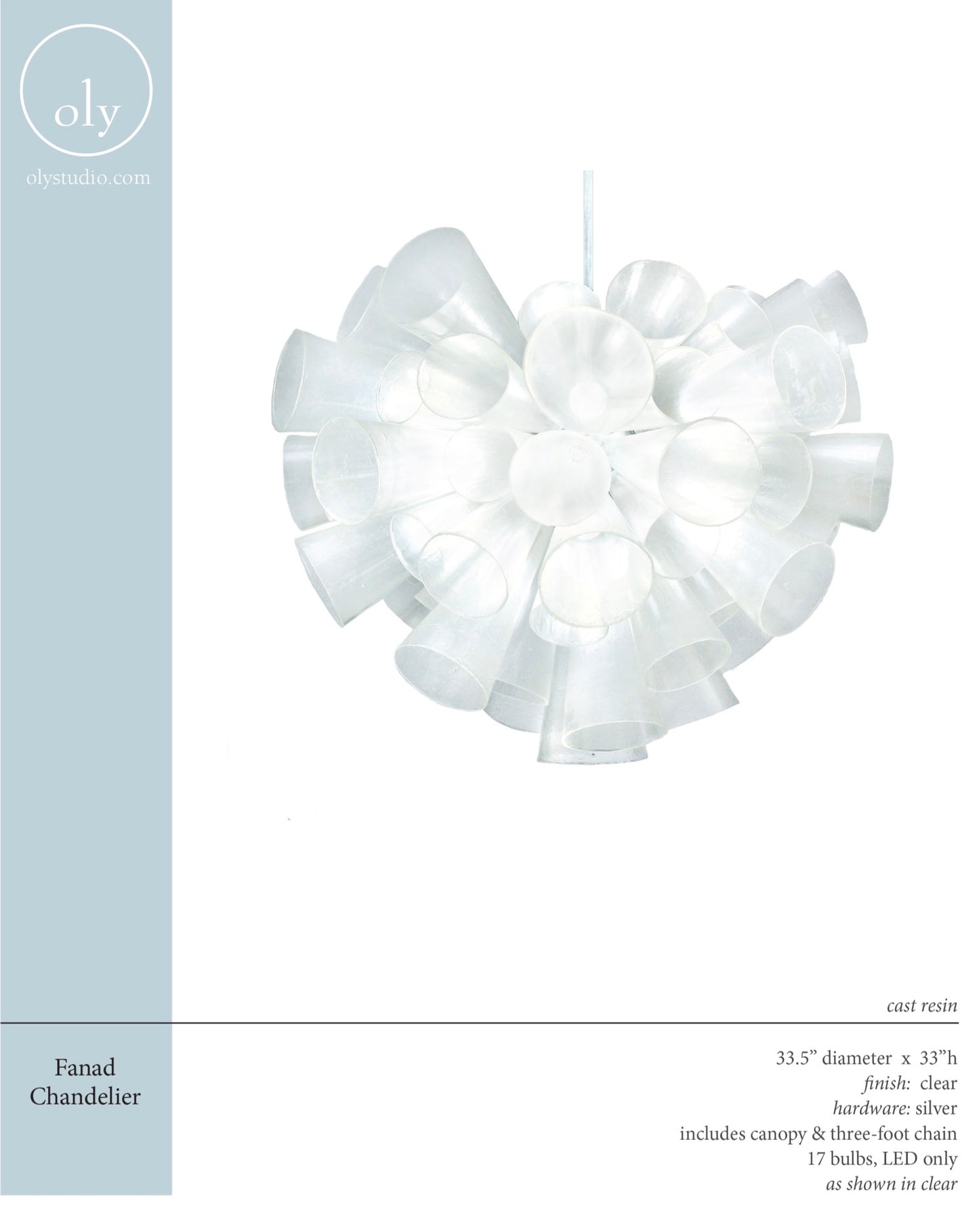 Fanad Chandelier Clear Resin/Silver