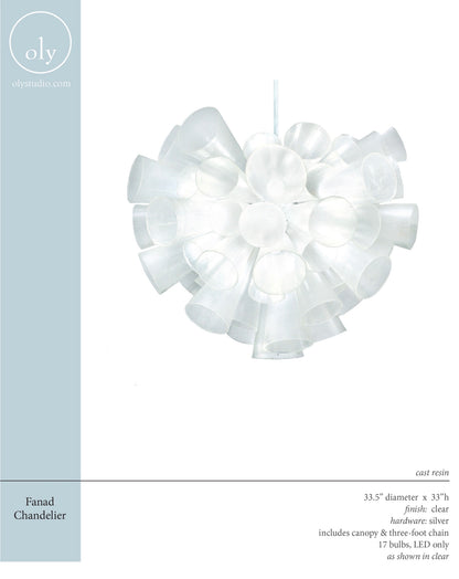 Fanad Chandelier Clear Resin/Silver
