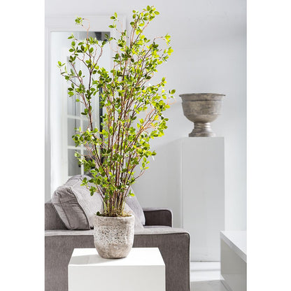 Artificial 5' Faux Mini Leaf in Cement Planter- Out of stock till Jan 26