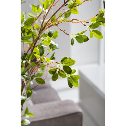 Artificial 5' Faux Mini Leaf in Cement Planter- Out of stock till Jan 26