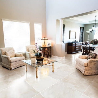 French Vanilla Cream Harmony Marble Floor and Wall Tile - Livfloors Collection