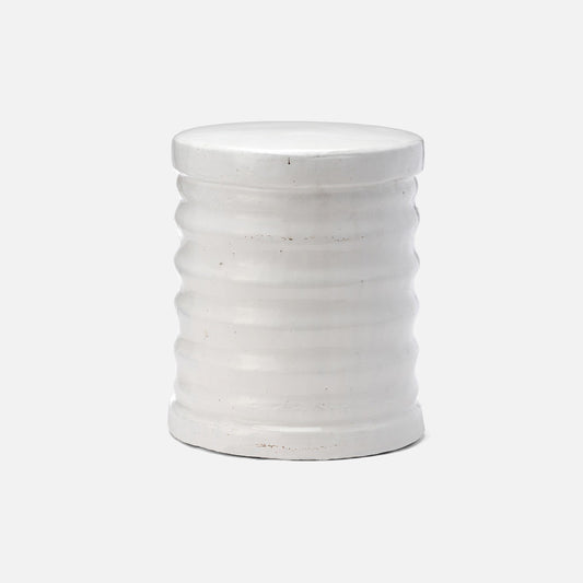 Huston Stool White Stoneware