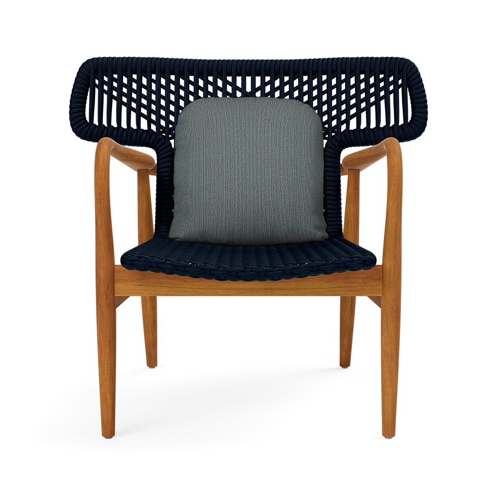 Garrison Outdoor Wing Chair - Yukon Ocean Stripe Outdoor Performance Velvet