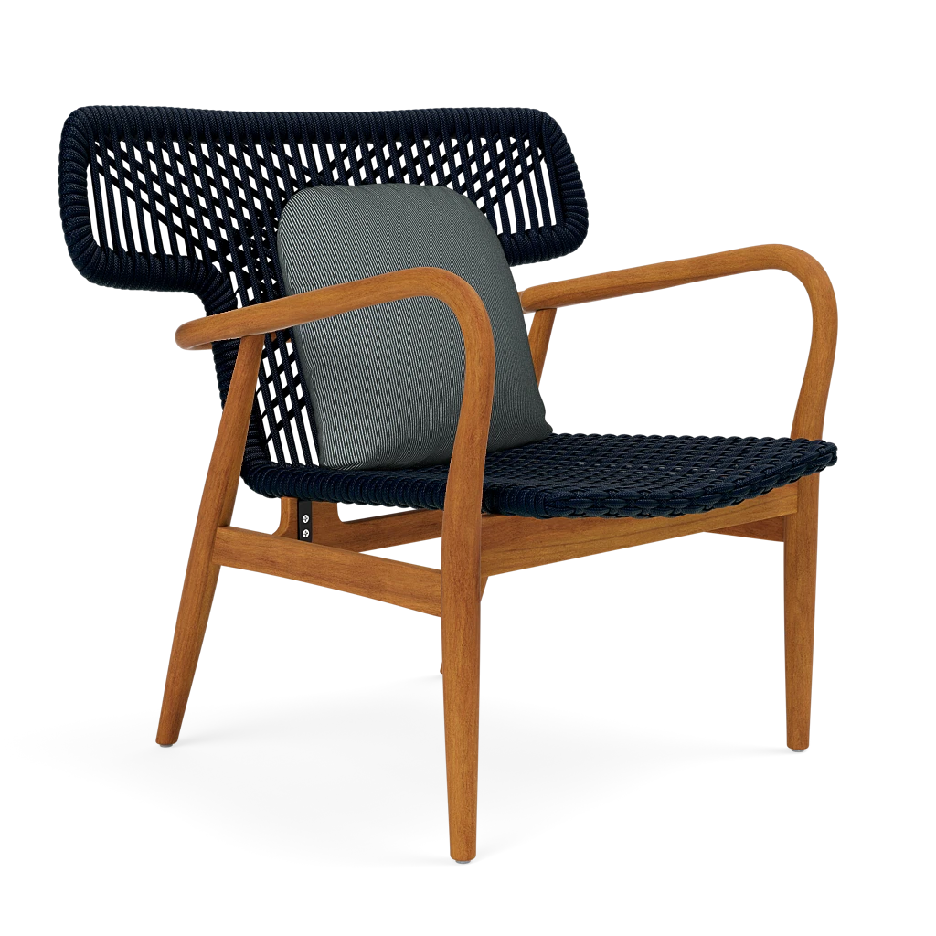 Garrison Outdoor Wing Chair - Yukon Ocean Stripe Outdoor Performance Velvet