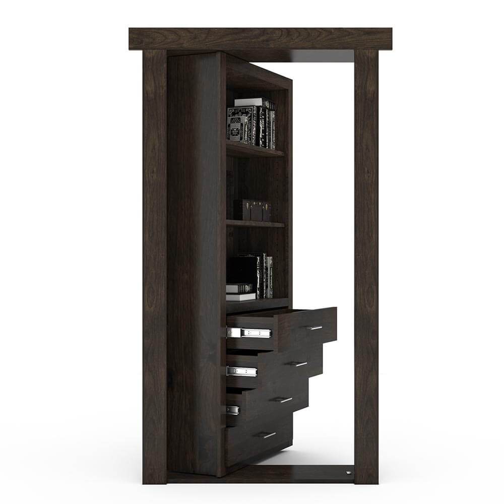 Hidden Flush Mount Knotty Alder Dresser Door