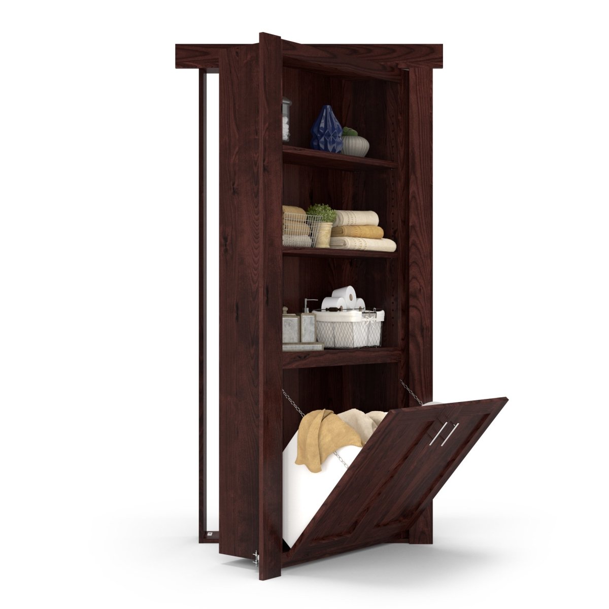 Hidden Flush Mount Knotty Alder Hamper Door