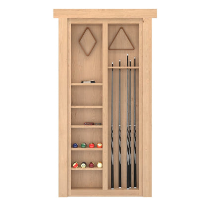 Hidden Flush Mount Knotty Alder Pool Cue Door