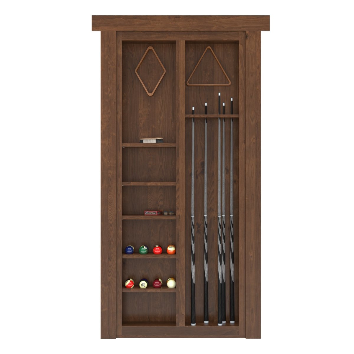 Hidden Flush Mount Knotty Alder Pool Cue Door