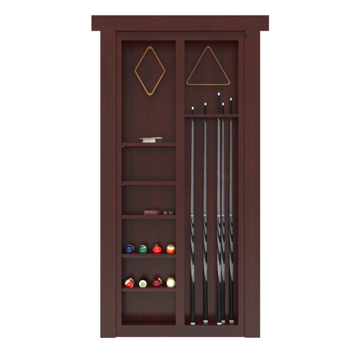 Hidden Flush Mount Knotty Alder Pool Cue Door