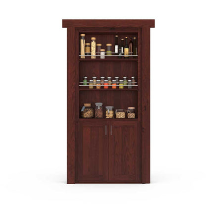 Hidden Flush Mount Knotty Alder Spice Rack Door