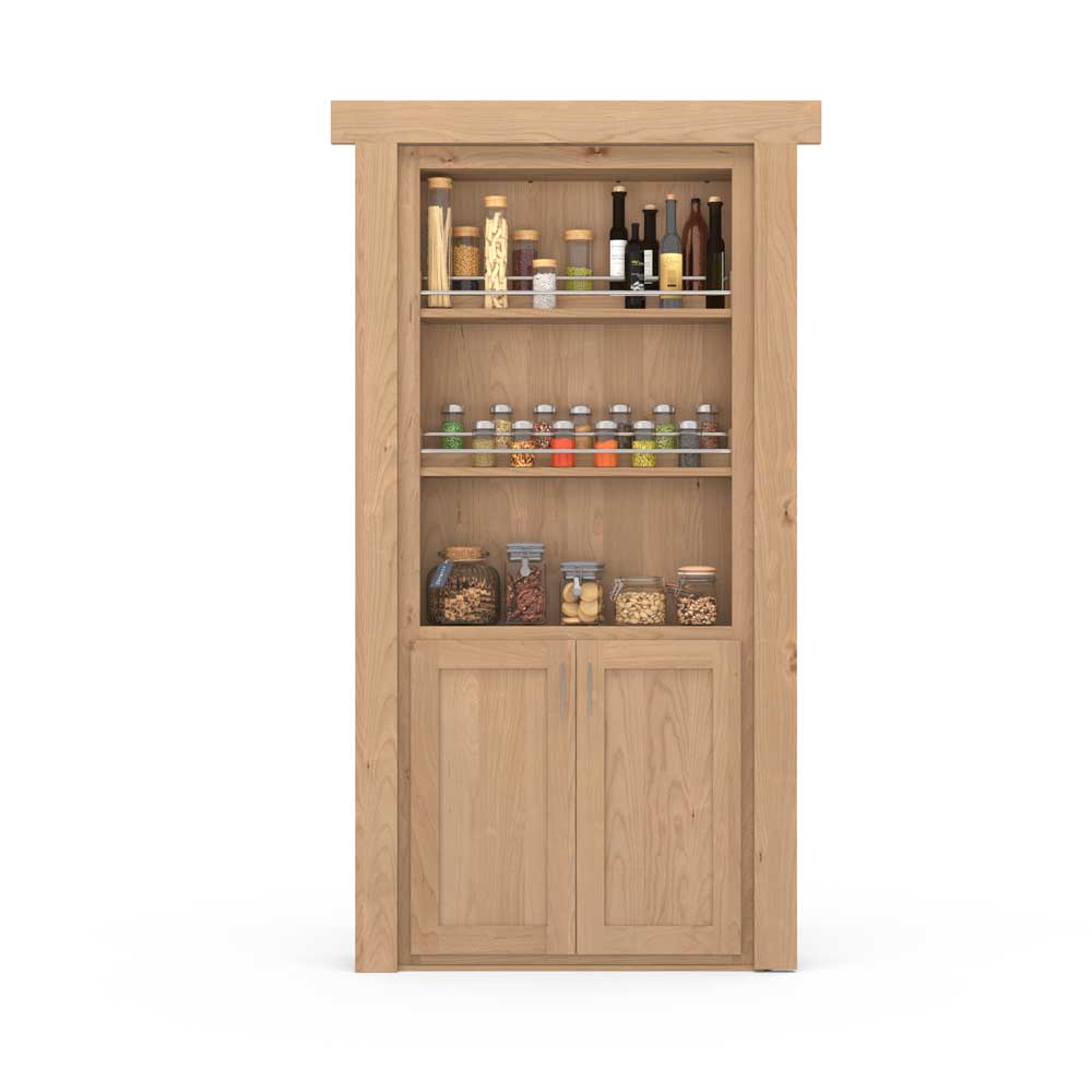 Hidden Flush Mount Knotty Alder Spice Rack Door